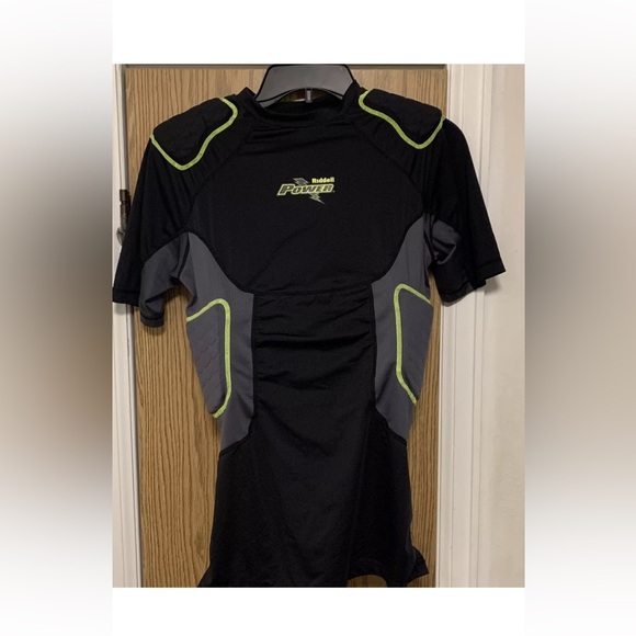 Riddell Men's Power Volt 5-Pad  Football Protection Shirt Size XL Black & Gray - Picture 2 of 6